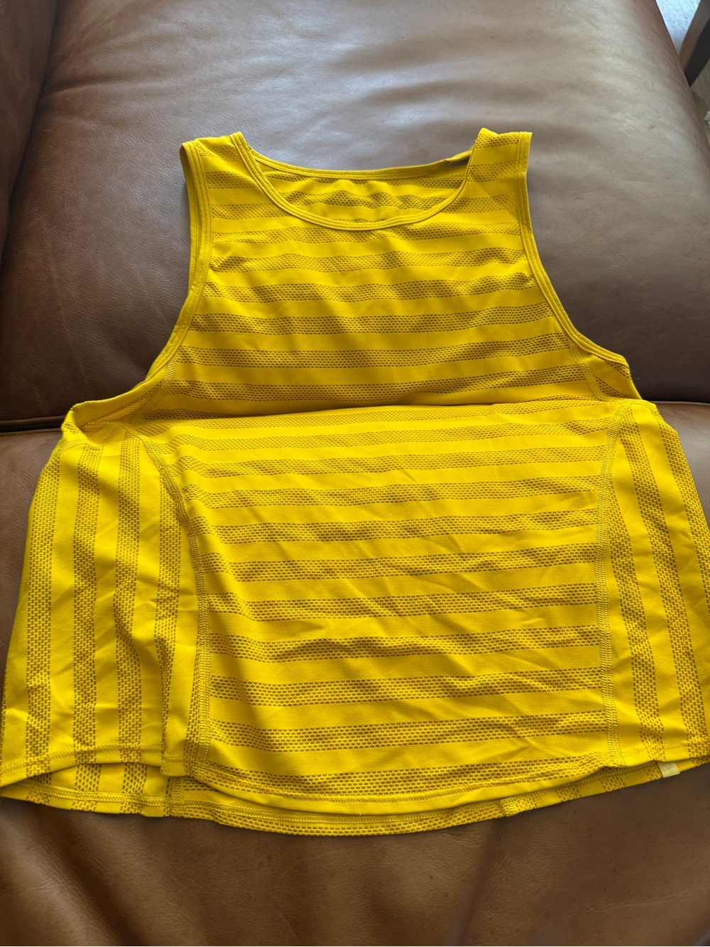 Women’s Yellow Mesh Tank Top – Breathable Sleeveless Layer